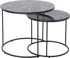 Набор кофейных столиков Tango темно-синий с чёрными ножками, 2шт