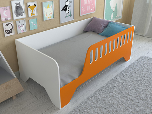 Детская кровать  Кровать Астра 13 Белый/Оранжевый