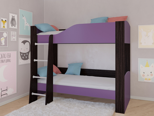 Кровать двухъярусная  Кровать двухъярусная АСТРА 2 Венге/Фиолетовый без ящика