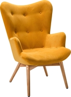 Кресло Хайбэк желтый/нат.бук
