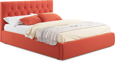 Мягкая кровать Verona 1400 оранж с ортопедическим основанием
