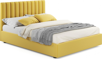 Мягкая кровать Olivia 1600 желтая с подъемным механизмом