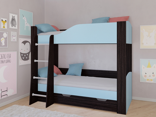 Кровать двухъярусная  Кровать двухъярусная АСТРА 2 Венге/Голубой с ящиком